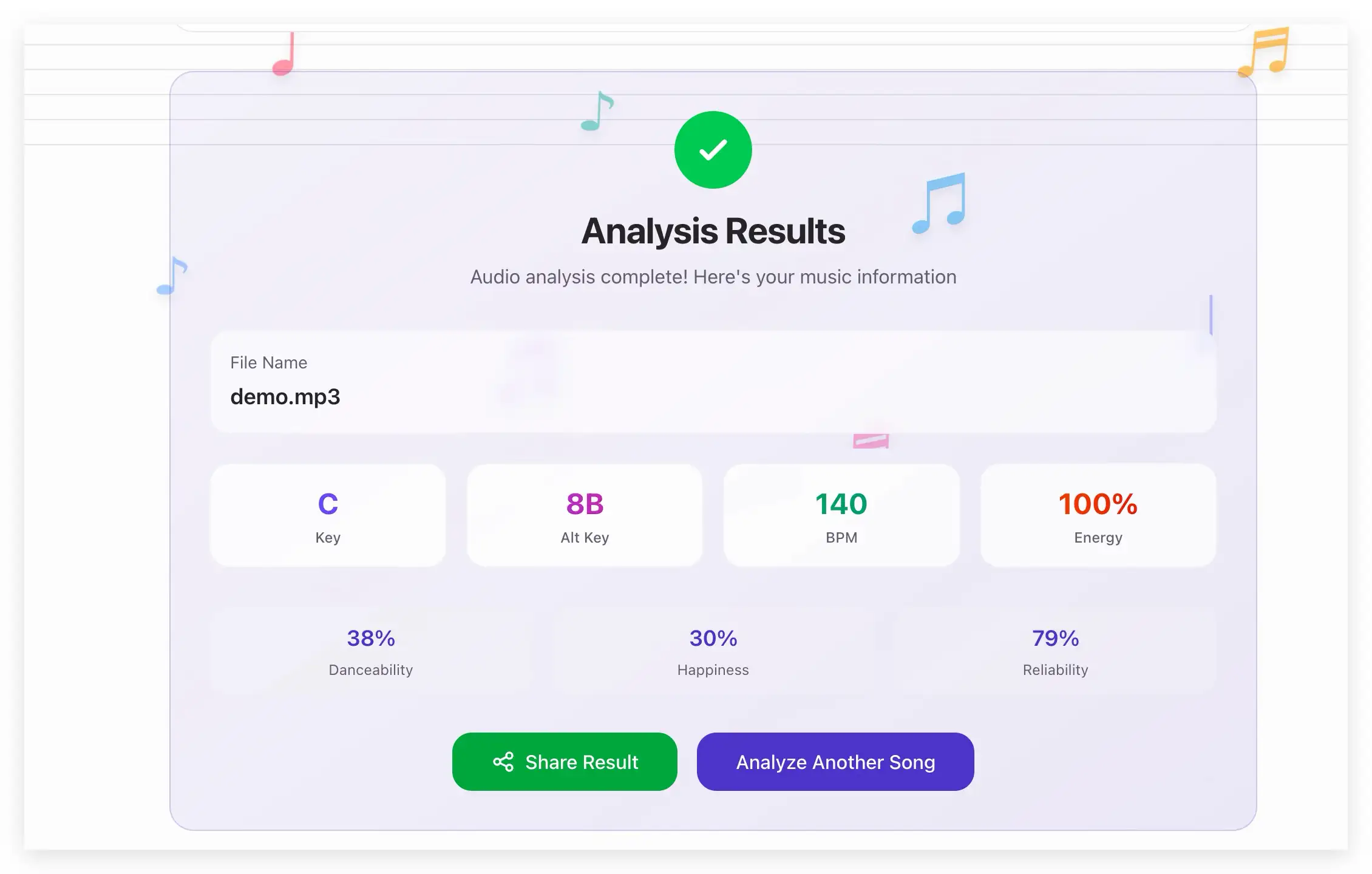音楽分析結果を共有